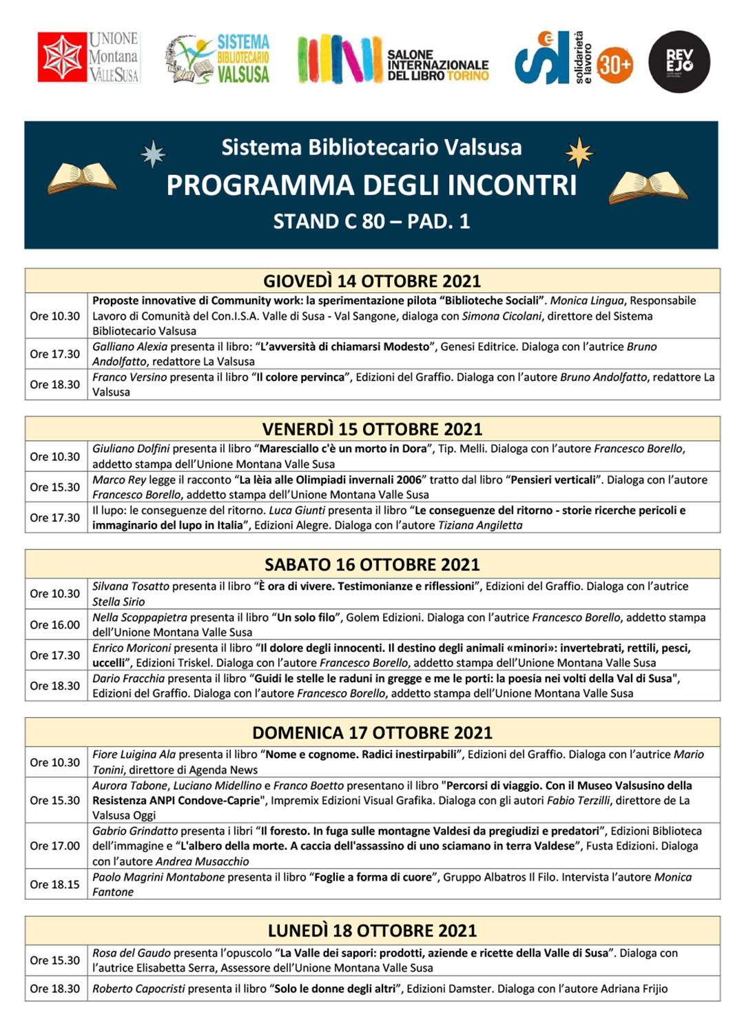 Programma Salone del libro